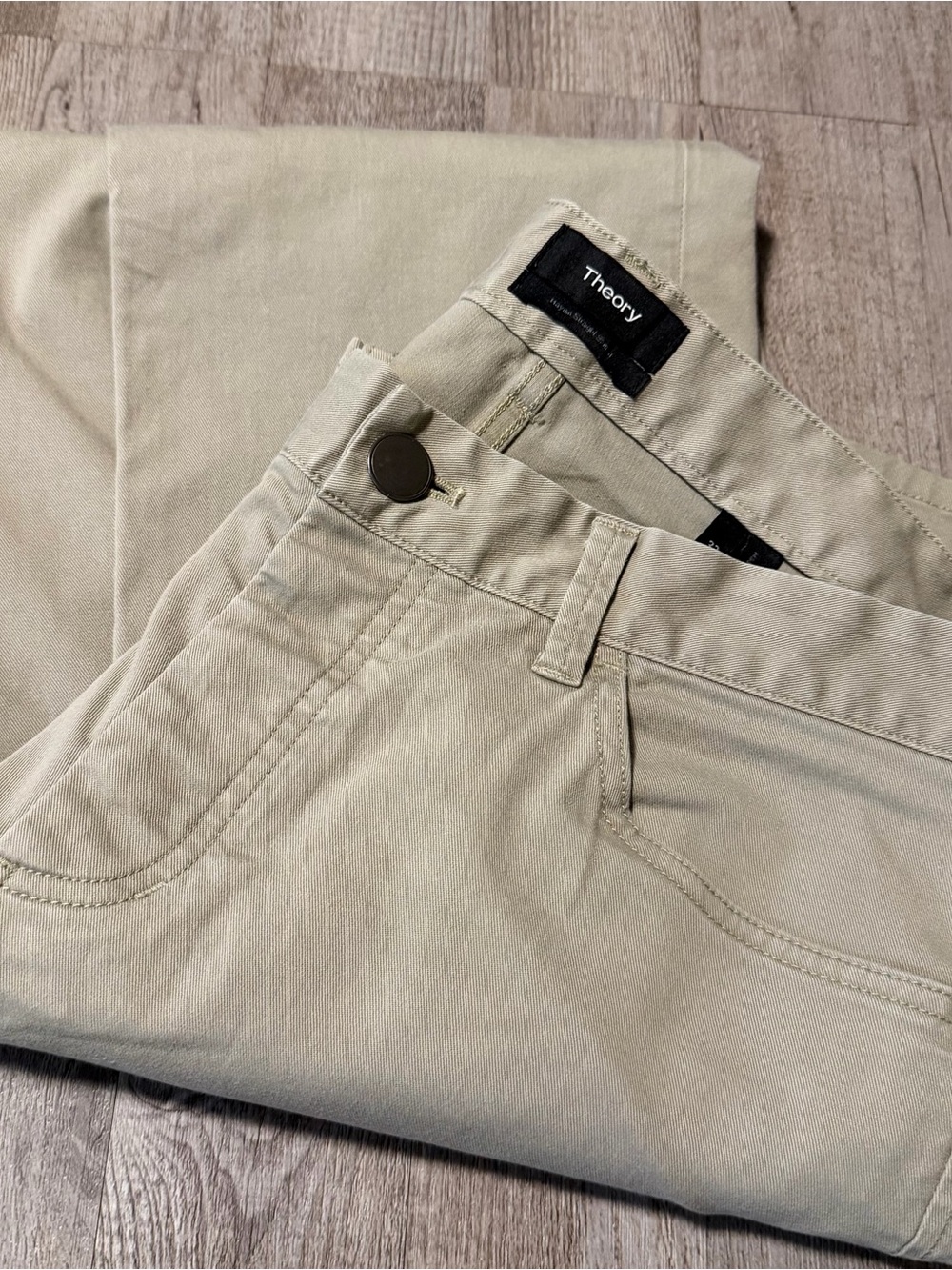 Theory Pants in Light Beige Stretch Slim Fit